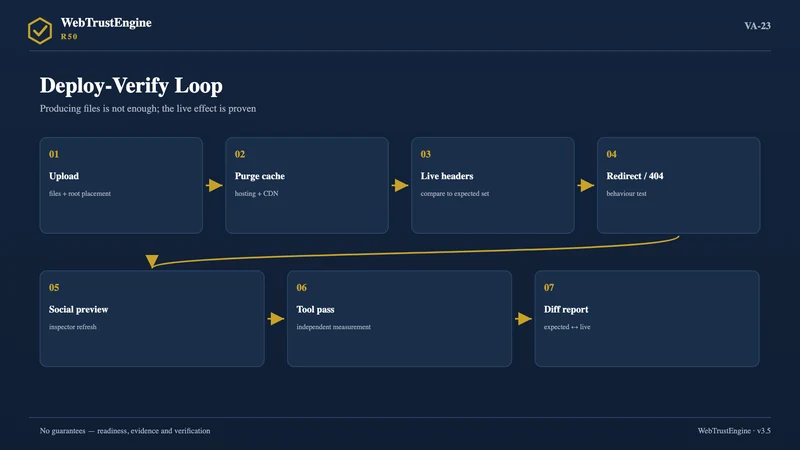 Seven-step deployment verification flow.