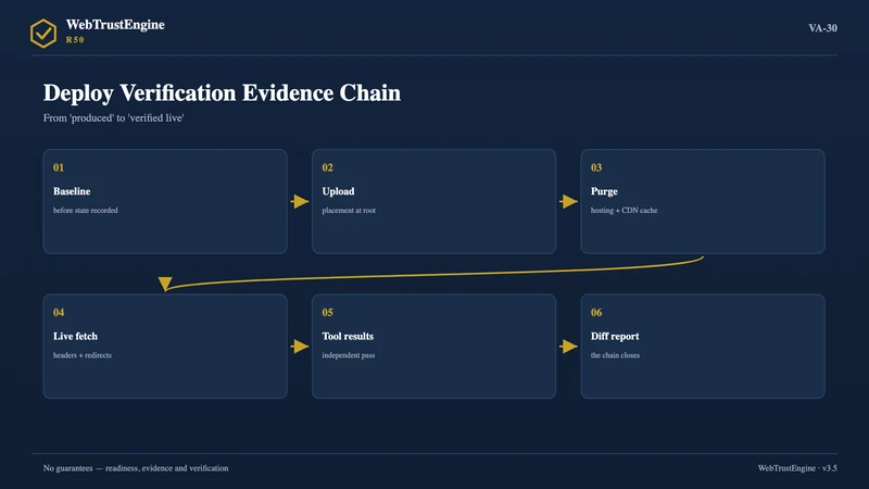 Six-link deployment verification chain.