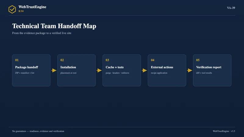 Five-step technical handoff flow.